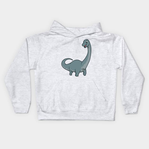 Kawaii Brachiosaurus Kids Hoodie by Modern Medieval Design